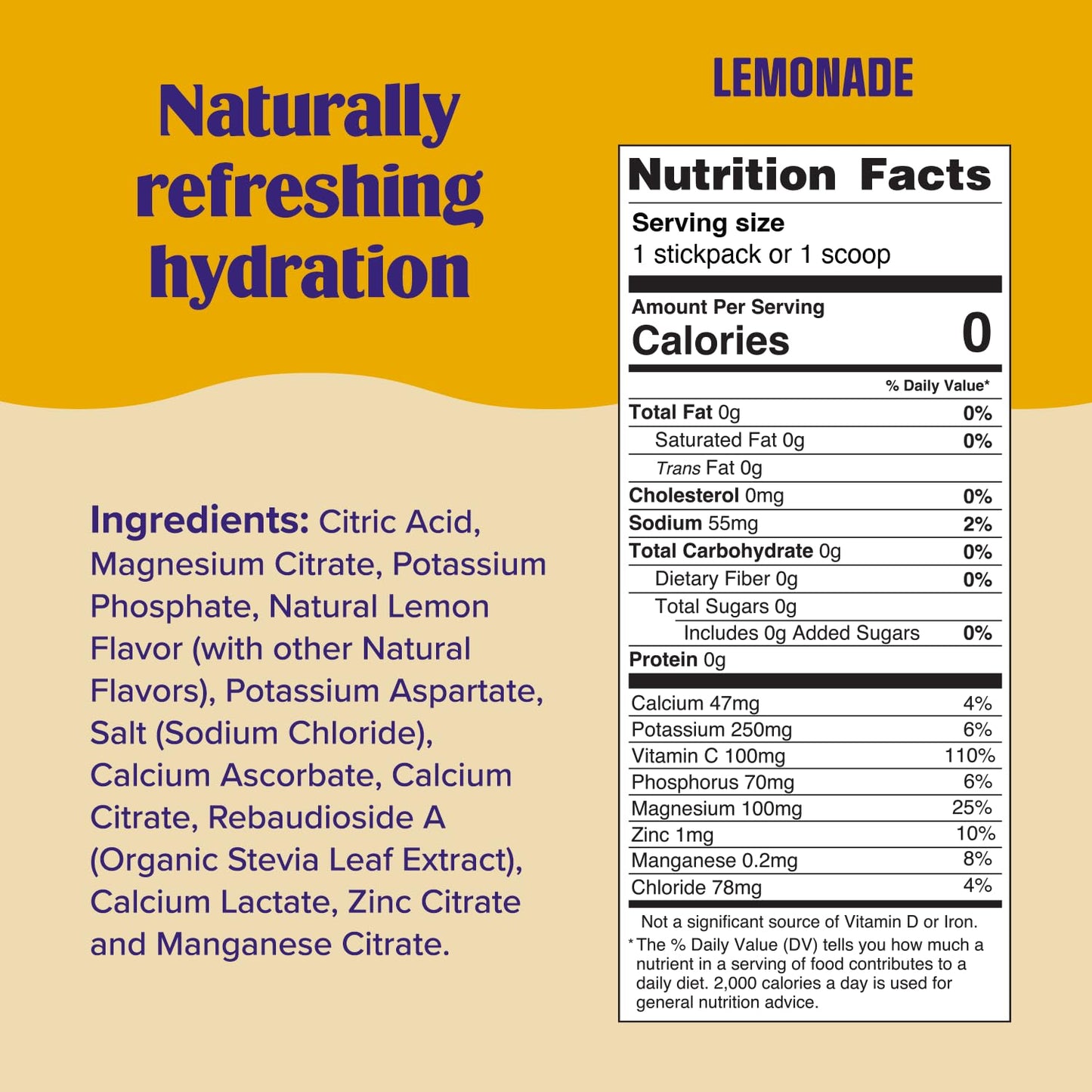 Lemonade electrolyte drink mix